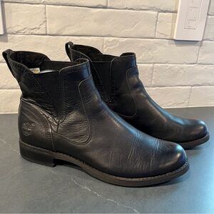 Timberland sz 8 Savin Hill Chelsea ankle black leather boots